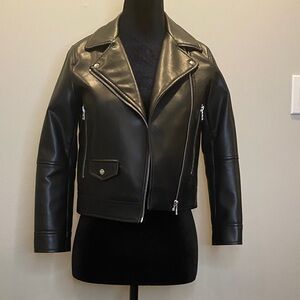Faux leather kids moto jacket from Zara